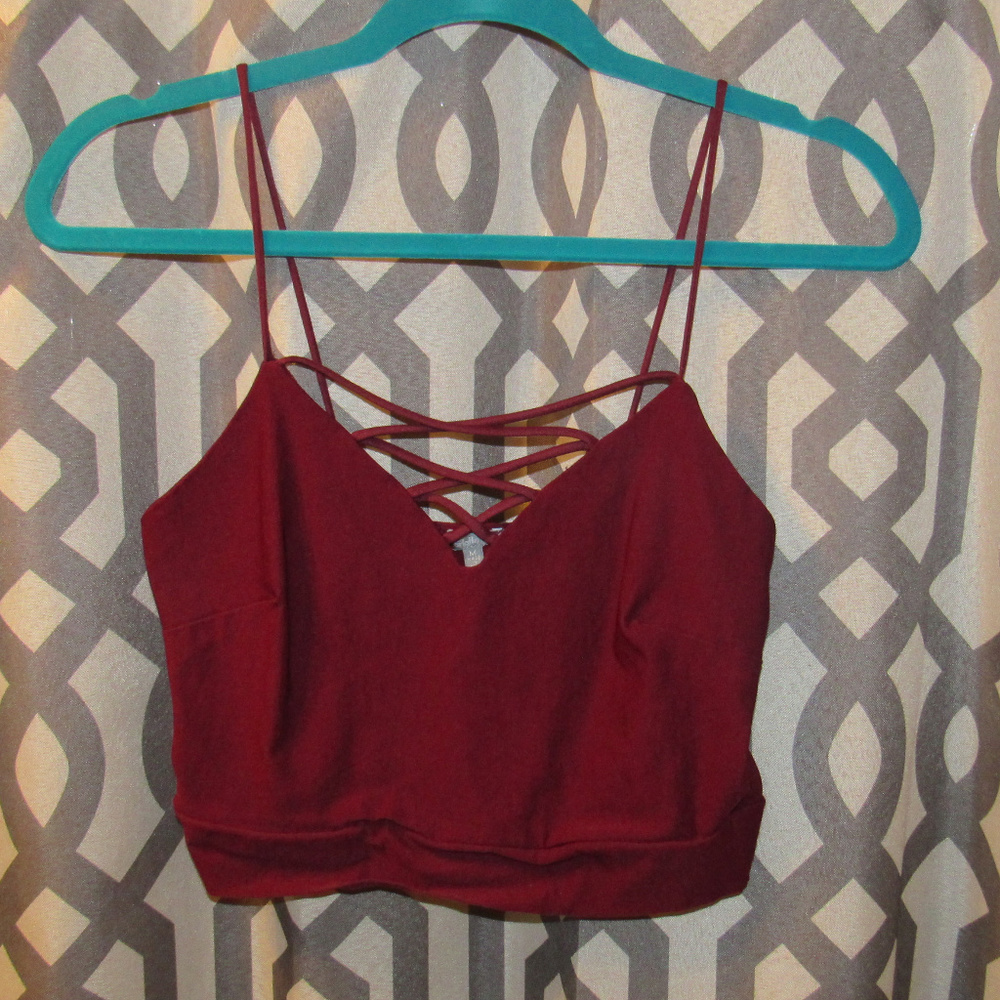 Burgundy crop top